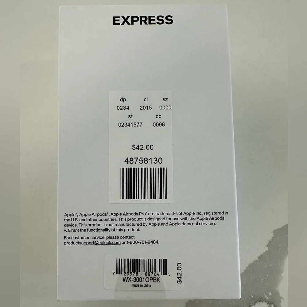 ✨ NWT Express AirPods Pro Case with Chain – Black & Gold ✨